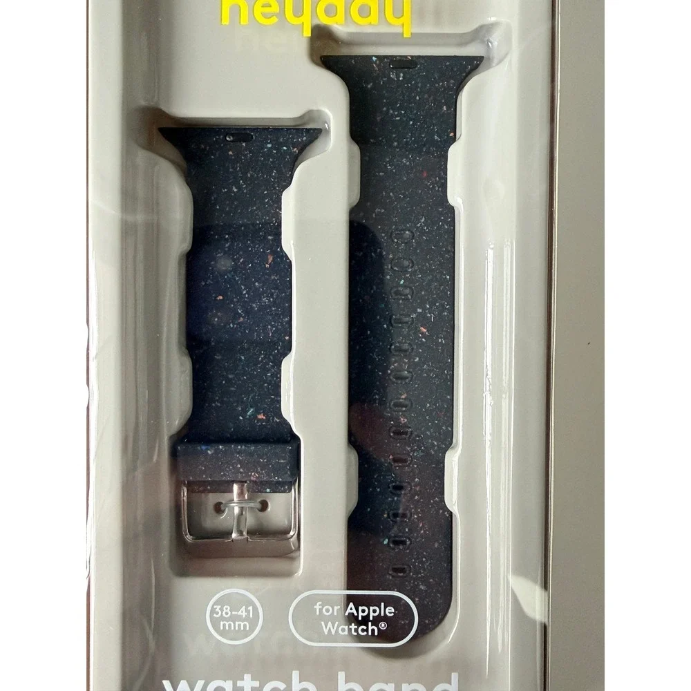 Heyday Apple Watch Band 38‎ 40 41mm Black Speckle Silicone Strap NEW